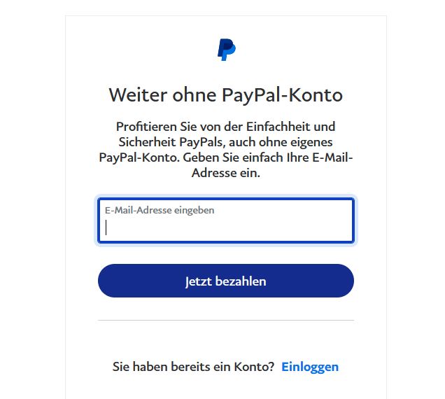 Ohne Paypal-Konto zahlen