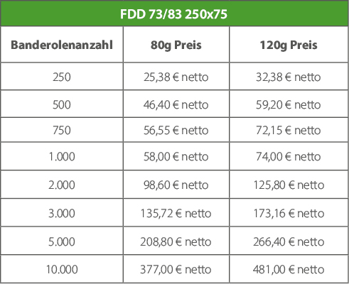 Preise Banderole 73-83
