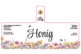 Siegeletikett Honig Aquarellblume 140-076