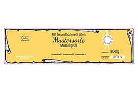 Eckiges Etikett traditionell Farbe 180-050