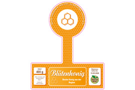 Siegeletikett Honigwaben orange 150-125