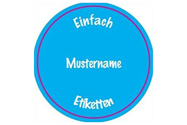 Rundes Etikett Namen intensiv 35mm