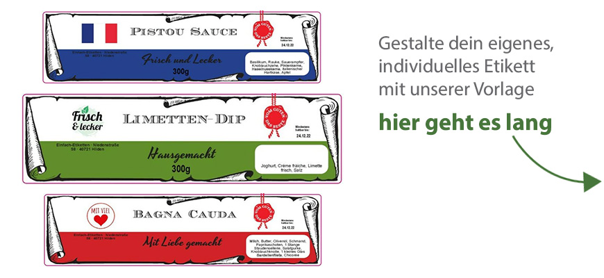 Eckiges Etikett traditionell weiß mit Farbe 180-050
