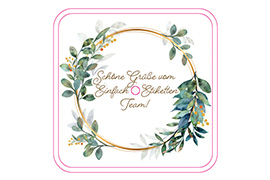 LED-Untersetzer Quadrat 'Floraler Kranz'