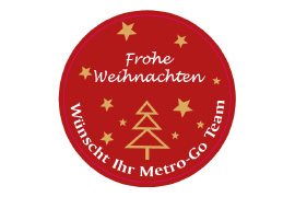 Rundes Etikett Goldener Weihnachtsbaum 50mm