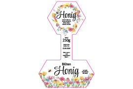 Siegeletikett Wabe Honig Aquarellblume 127-082