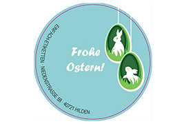 Rundes Etikett zwei Eier 70mm