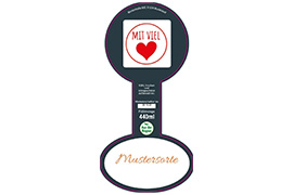 Siegeletikett Hintergrundfarbe 164-080 mit/ohne Logo