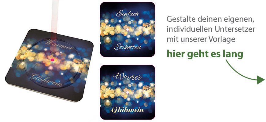 LED-Untersetzer Quadrat 'Glitter'