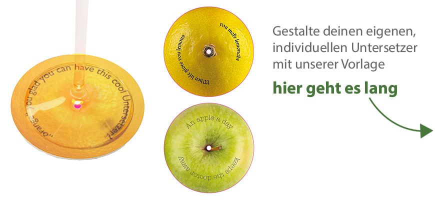 LED-Untersetzer Kreis 'Obst'