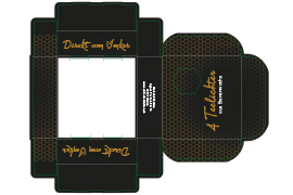 Teelicht-Umverpackung 4 Stück schwarz edel