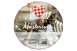 Rundes Etikett Weihnachtssorte 70mm