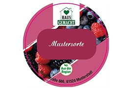 Rundes Etikett Marmelade diagonal 50mm mit/ohne Logo