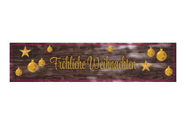 Eckiges Etikett goldene Weihnachtskugeln 120-026