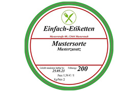 Rundes Etikett schlicht 70mm