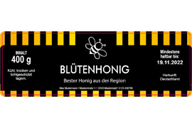 Eckiges Etikett Honigstreifen 140-046