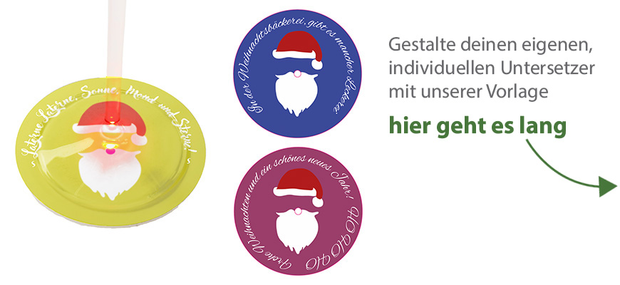 LED-Untersetzer Kreis 'Weihnachtsmann'