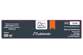 Eckiges Etikett Hintergrundfarbe 120-026 mit/ohne Logo