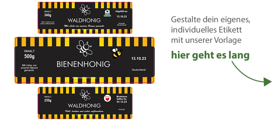 Eckiges Etikett Honigstreifen 140-046