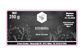 Eckiges Etikett Honig Kreidetafel 080-040