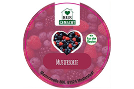 Rundes Etikett Marmelade Herz 50mm mit/ohne Logo