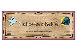 Eckiges Etikett Halloween 185-073