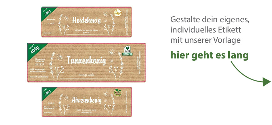 Eckiges Etikett Honig Packpapier 140-046