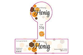  Mini-Siegeletikett Honig orangene Waben 080-078