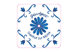 LED-Untersetzer Quadrat 'Blaue Blume'