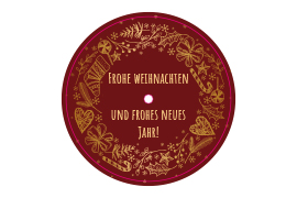 LED-Untersetzer Kreis 'Goldener Weihnachtskranz'