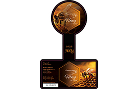 Siegeletikett Honig dunkle Biene 126-080