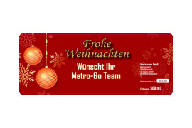 Eckiges Etikett Weihnachten in Rot 185-073