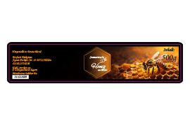 Eckiges Etikett Honig dunkle Biene 120-026