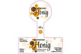 Siegeletikett Honig orangen Waben 150-125