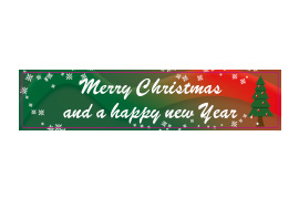 Eckiges Etikett rot-grüne Weihnachten 120-026