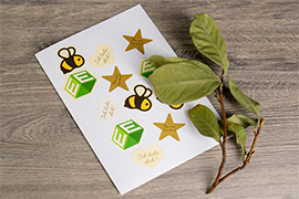 Etikett freie Form auf Bogen