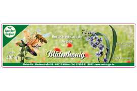 Eckiges Etikett Honig Blumenwiese 140-046