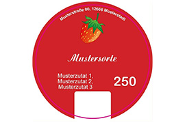 Rundes Etikett Früchtezeit Farbe 1 50mm mit/ohne Logo