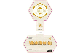 Siegeletikett Wabe Honig helles Holz 127-082