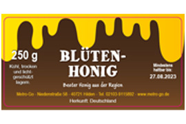 Eckiges Etikett Honigtropfen 080-040