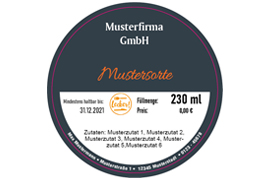 Rundes Etikett Hintergrundfarbe Sorte 70mm mit/ohne Logo