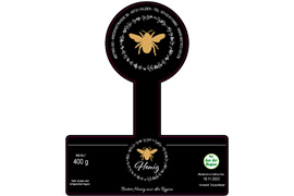 Siegeletikett Honig goldene Biene 150-125