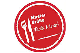 Rundes Etikett Besteck 70mm