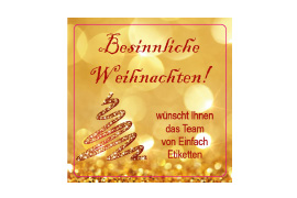 Eckiges Etikett Goldglitzerbaum 034-034