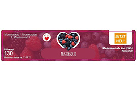 Eckiges Etikett Marmelade Herz 120-026 mit/ohne Logo