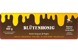 Eckiges Etikett Honigtropfen 140-046