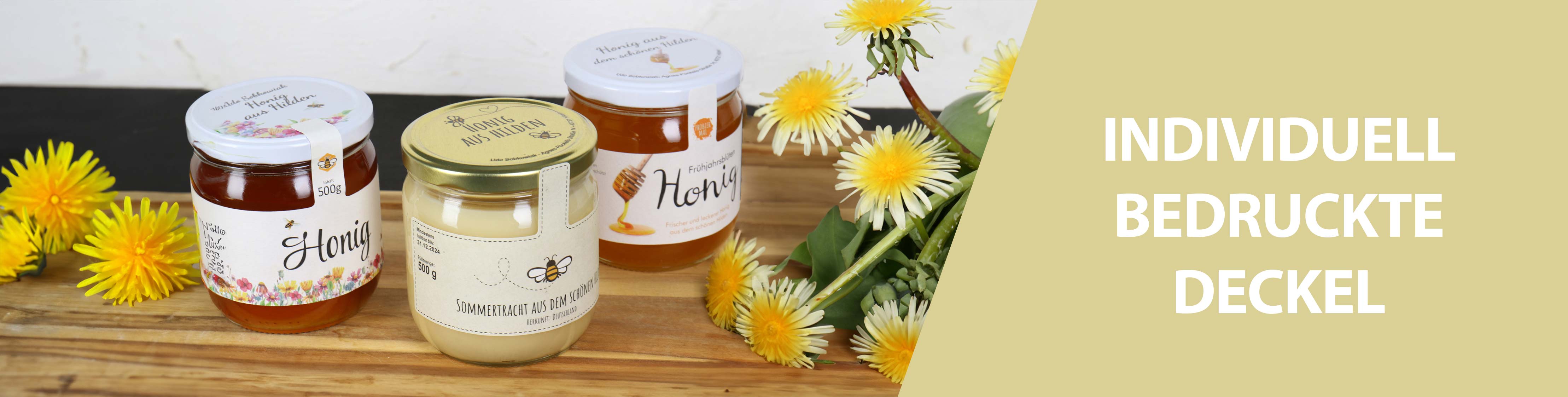 Individuell bedruckte Deckel